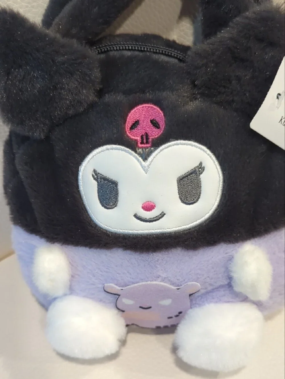 Plush Kids Kuromi Handbag - Black and Lavender